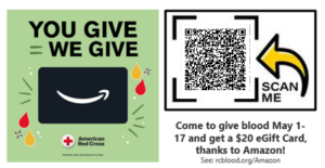Scan the QR Code to sign up for the Blood Drive on May 12 at the Cape May Ferry Terminal