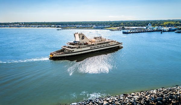The Cape May - Lewes Ferry arrives in port in Lewes DE