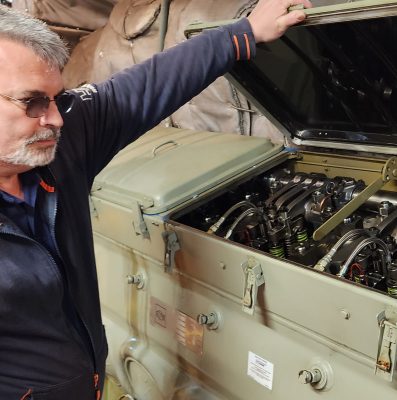 Ed focuses on the Ferry engine as he explains how it was being renovated in 2023