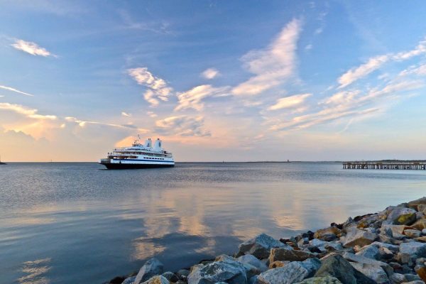 Cape May - Lewes Ferry on Delaware Bay at Sunset