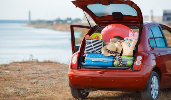 A packed trunk ready for a beach vacation